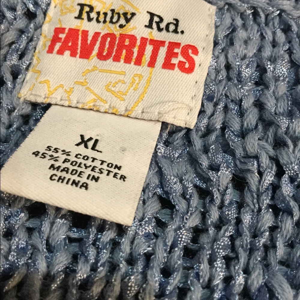 Ruby Rd. Favorites Xl Boho Fringe Cardigan Sweater - image 3